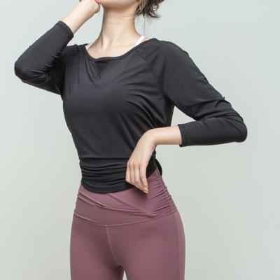 China Breathable Women Long Sleeve Loose Comfort Soft Quick Dry Active Fitness Running Sweatshirt for sale