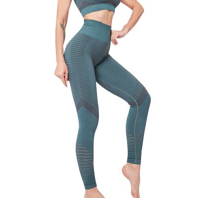 China Antibacterial Sports Fitness Workout Yoga Pants High Waisted Leggings Women Seamless Leggings Extrude for sale