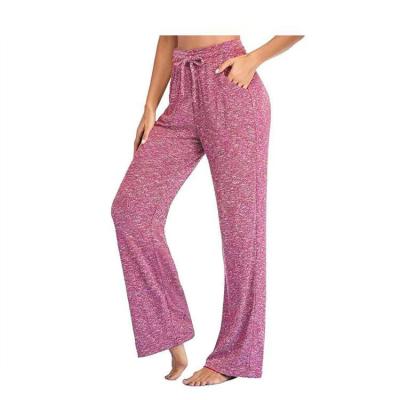 China Soft Comfortable Anti-Wrinkle Knit Pajama Sleep Lounge Pants Brushed Milk Silk Nitght Long Pants Women for sale