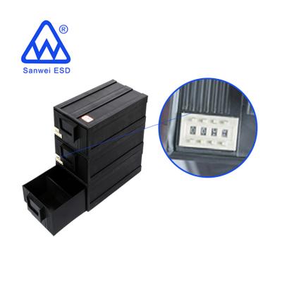 China ESD Protection 3W-9805103B ESD Anti-Static Plastic Component Drawer Storage Box for sale