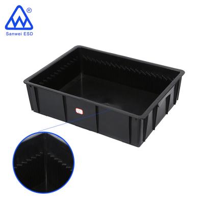 China ESD Protective ESD PP Box PCB Container For Single Conductive Top Container For Used Storage for sale