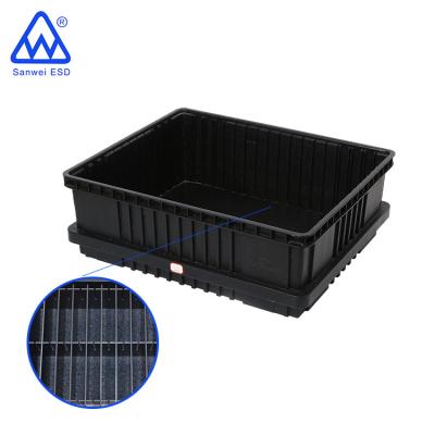 China ESD Protection 3W-9805313 Electronic Industrial Circulation Plastic ESD Box For Component contair for sale