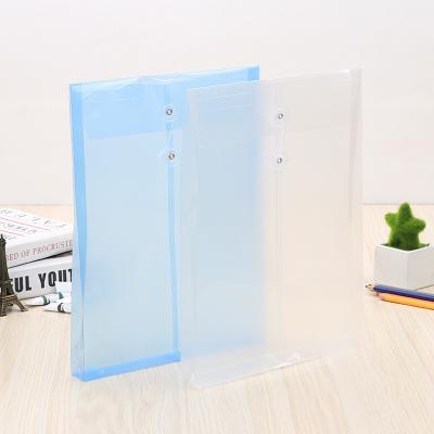 China 100% custom printable logos pp folder bag student A4 plastic material rope transparent stereo waterproof file folder bag eco-friendly for sale