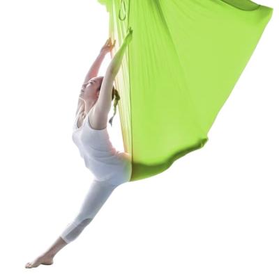 China Good Portable Pure Yoga Hammock Pilates Home Color Silk Fabric Yoga Swing Hammock for sale