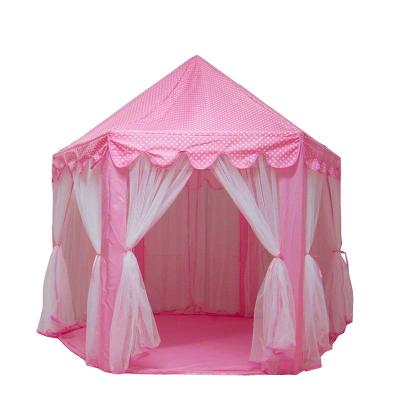 China Wholesale Easy Foldable Indoor Princess Girls Playhouse Play Tent Factory Factory Kids Castle Hexagon Foldable Kids Play Tents House For Kids for sale