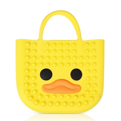 China Rainbow Fashion Soft/Durable Silicone Shoulder Students Bag Wiggles Bubble Toys Push Cross - Body Bag Handbag for sale