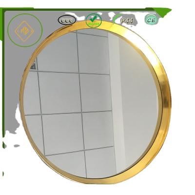 China Bright Metal Framed Round Bathroom Wall Mirror for sale