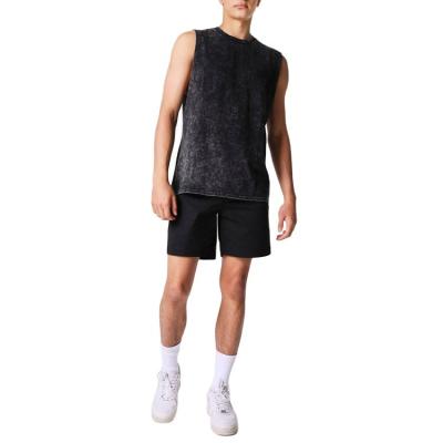 China New 2022 Wholesale Private Label Men's Acid Washed Stringer Medium Weight French Terry Fleece Sports Gym Tank Top QUICK DRY for sale