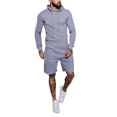 China Wholesale Breathable Autumn Jogging Wear Men Custom Logo Plain Hoodie Shorts Tracksuit Set Man for sale