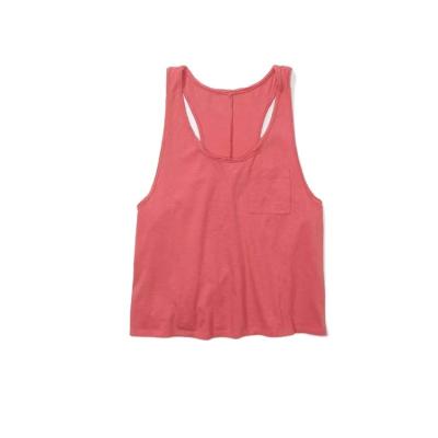 China Factory Price 2021 QUICK DRY Work Out Crop Sleeveless Cotton Top Super Soft Breathable Tank Top Ladies for sale