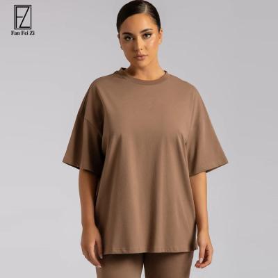 China High Quality Anti-Shrink Oversized T-shirt Cotton Heavy Stretch Loose Heavy Empty Women's Unisex T-Shirts for sale