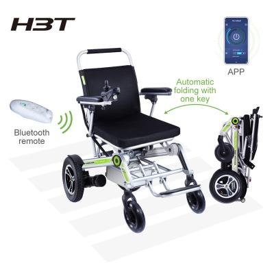 China Aluminum Alloy Automatic Folding Extended Foldable Portable Power Disabled Electric Wheelchair Light Weight Power Wheelchair for sale