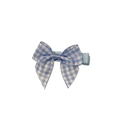 China Handmade Soft Blue Cute Bow Hairpin Korean Cute Little Girl Hairpin Side Clip Bangs Clip Hair Accessories for sale