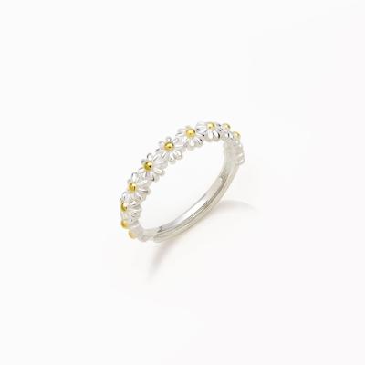 China Daily Decoration/Gift I Think Of You Every Daisy Ring Tiny Dainty Simple Flower Ring For Women Casual Ring for sale