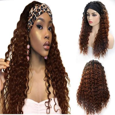 China Curly Women Headband Wig Headband Wigs For Color Women Wigs With Attached Headband for sale