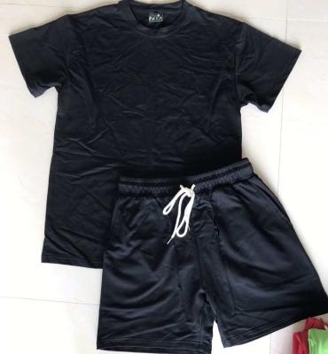 China Custom Wholesale Mens Blank T-shirt And Shorts Antibacterial Jogging Sport Fitness Tracksuit Set for sale