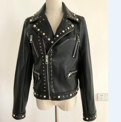 China Breathable Women Fashion Lady Leather Jacket Motorcycle And Auto Racing Leather Jacket for sale