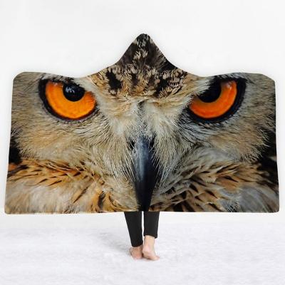 China Custom Anti-pilling BRILLMAX Sherpa Fleece Blanket Double Layer Winter Cloth Polynesian Adult Hoodie Blanket In The Hood for sale