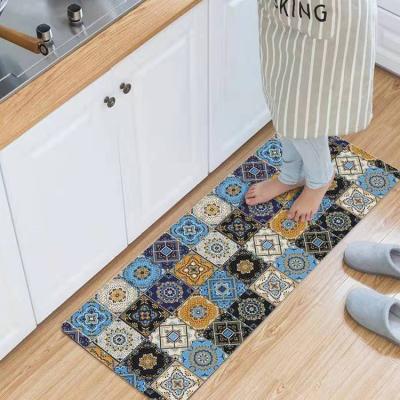 China Anti Fatigue Waterproof Waterproof Heat Resistant PVC Foam Geometric Kitchen Floor Mats for sale