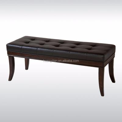 China stool home & Hot Selling Ottoman Wooden Bed Stool Tufted Footstool Bench Leather Seating for sale