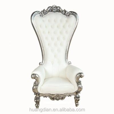 China White Elegant Hotel Chair Furniture For Sale Tufted High Back Luxury Button Throne Chair For Sale for sale