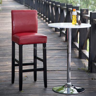 China modern solid wood bar furniture with wood frame red leather bar stool umpire chair for sale