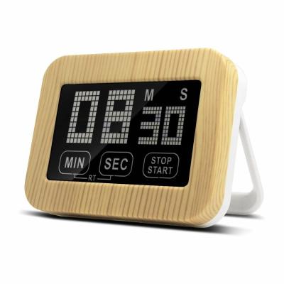 China Kitchen Viable Electronic Magnetic Wooden Display Panel Touch Screen Digital Backlight Cooking Kitchen Timer for sale