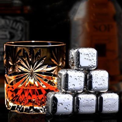 China Sustainable Artificial Round Square Stone Stainless Steel Ice Cubes For Coffee for sale