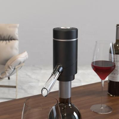 China Bar Accessories Black Steel Automatic Decanter Aerator Electric Stocked Red Wine Dispenser for sale