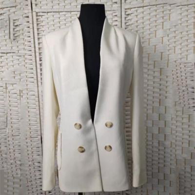 Chine Desserrez le blazer blanc occasionnel convenable croisé pour des dames de bureau à vendre