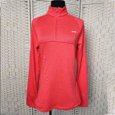 China Korallenrote rote stützbare athletische Abnutzung, halber Ziplangärmliges Sport-Sweatshirt zu verkaufen