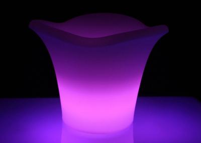 China Portable Purple Brightness LED Ice Bucket Plastic Holder Illuminated Wine Pails for sale