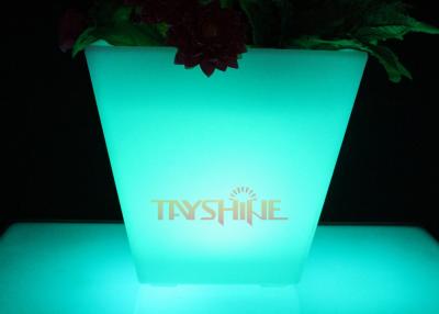 China Large Square Glowing LED Flower Pot  / Decorative Light Up Flower Pots for sale