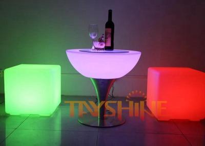 China Multifunction Polyethylene Green LED Bar Tables DC12V / Outdoor Bar Table And Chairs for sale