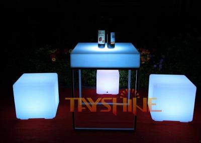 China Waterproof Remote Control LED Pub Table With Matel Leg , Light Up Cubes Furniture for sale