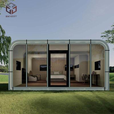 China Premium White Prefab Office Pod Apple Capsule Homes Modern Retreat for sale