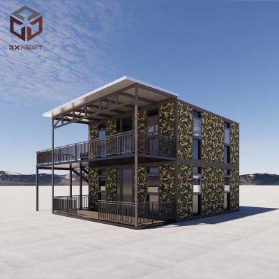 China 2 Bedroom Folding Collapsible Modular Homes Steel Structure Prefab Container for sale