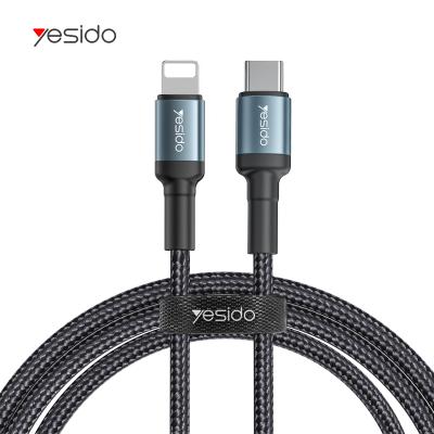 China YESIDO COMPUTER 20W Palladium PD Fast Charging Nylon Lightning Type C Type C For iPhone Data Cable Line for sale