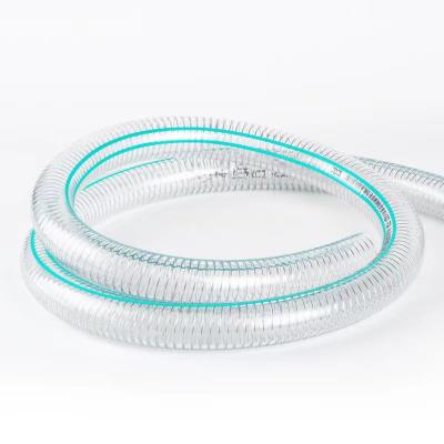 China Corrosion Resistant PVC Clear Spiral Steel Wire Reinforced Food Grade Pvc Flexible Steel Hose for sale