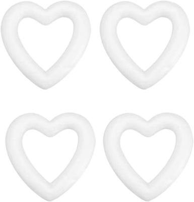 China Diy Hobby 24 Pcs Polystyrene Styrofoam Shape Cavity White Love Heart Foam For Art And Craft for sale