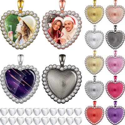 China DIY Jewelry Accessory 40 Pcs Heart Shape DIY Jewelry Making Accessories Rhinestone Framing Heart Trays Set for sale