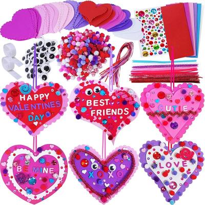 China Plentiful and Practical Romantic Valentine's Day Matched DIY Foam Heart Ornaments Craft Kit for Kids Classroom for sale