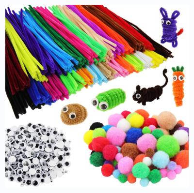 China Abundant and practical custom made matching Pom poms and pipe cleaners DIY sets Art And Craft Supplies For kids for sale