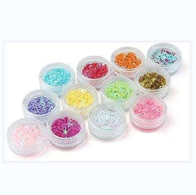 China DIY Craft 15 Colors 60g 4mm Heart Hollow Shape Loose Sequins Glitter Sequins For DIY for sale