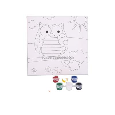 China 20x20cm kids canvas painting set with acrylic paint and brushes 20x20cm for sale