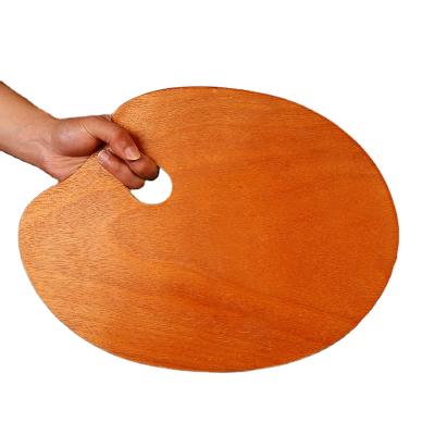 China Professional Palette Paleta Art Supplies BGLN Wood Walnut Oil Acrylic Painting Drawing 1Piece Color Wooden Oval Oil Painting Palette for sale