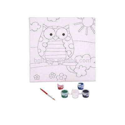 China 20x20cm kids canvas painting set with acrylic paint and brushes 20x20cm for sale