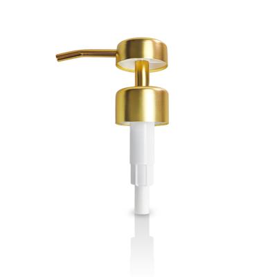 China Non Spill 24 410 28/410mm Gold Stainless Steel Soap Dispenser Pump Skin Care Metal Soap Liquid Lotion Pumps for sale