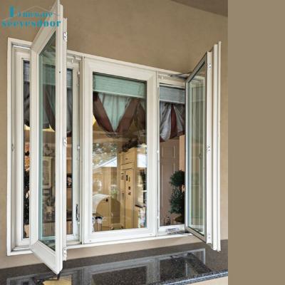 China Seeyesdoor Folding Screen Waterproof Double Glazed Aluminum Glass Swing Customized Casement Window Style Windows And Doors for sale