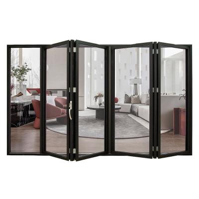 China Australia Standard Modern Hot Selling Aluminum Bi Folding Sliding Glass Double Glazed Accordion Door for sale